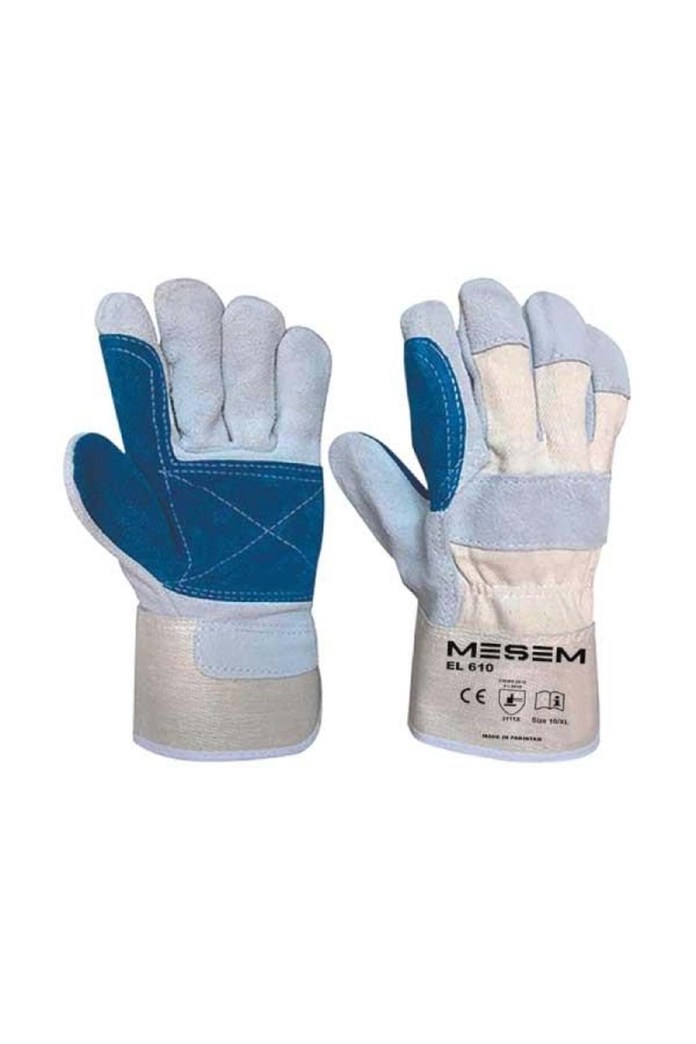MEŞEM EL610 DERİ ELDİVEN LACİVERT GRİ 10/XL