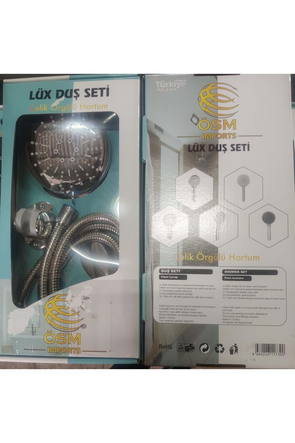 LÜX 1664 LİMA DUŞ SETİ ÇELİK ÖRGÜLÜ ( PK 25 )