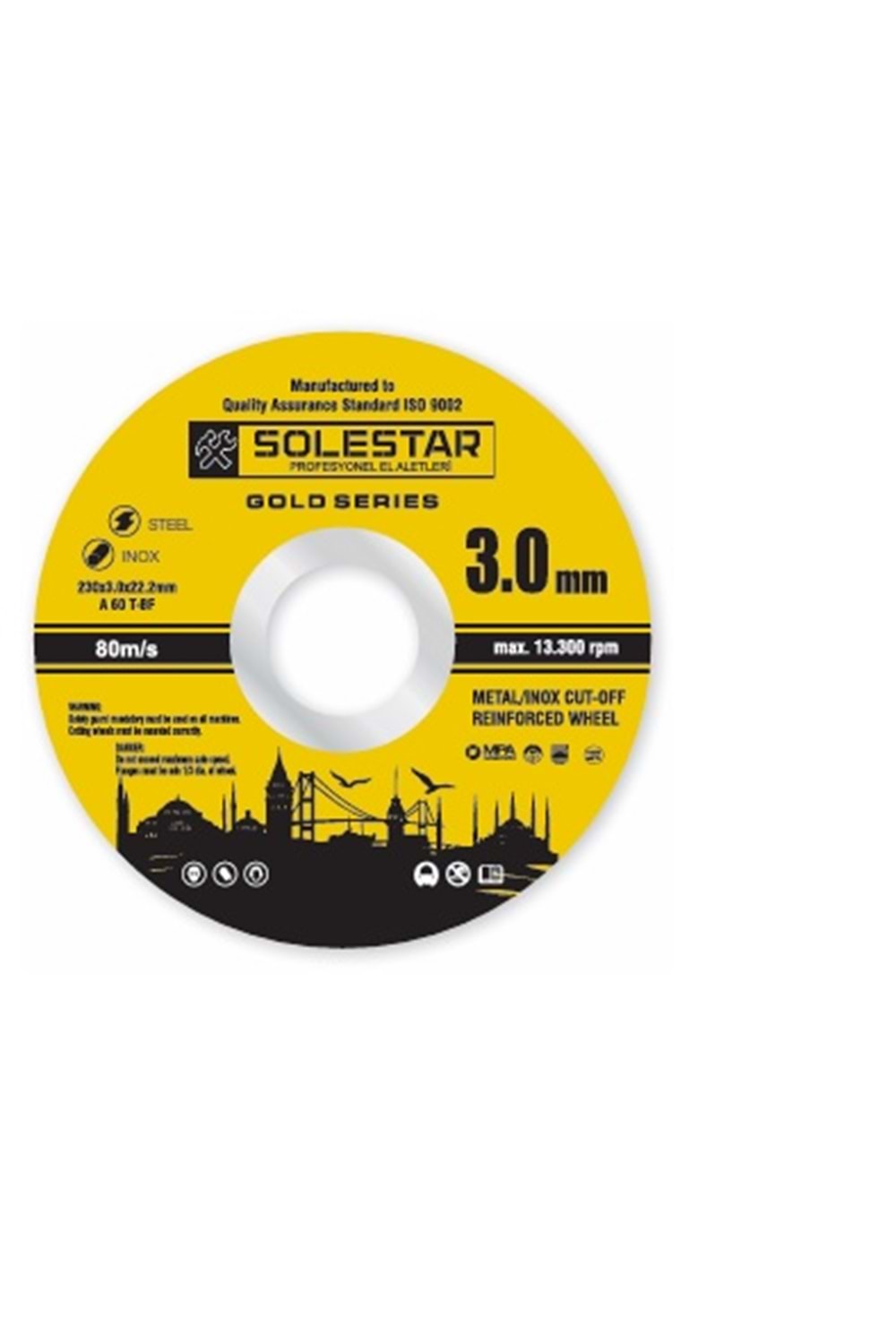 SOLESTAR STR-2020 İNOX KESİCİ TAŞ-180 X1.6 X 22MM 1 KOLİ: 200 AD
