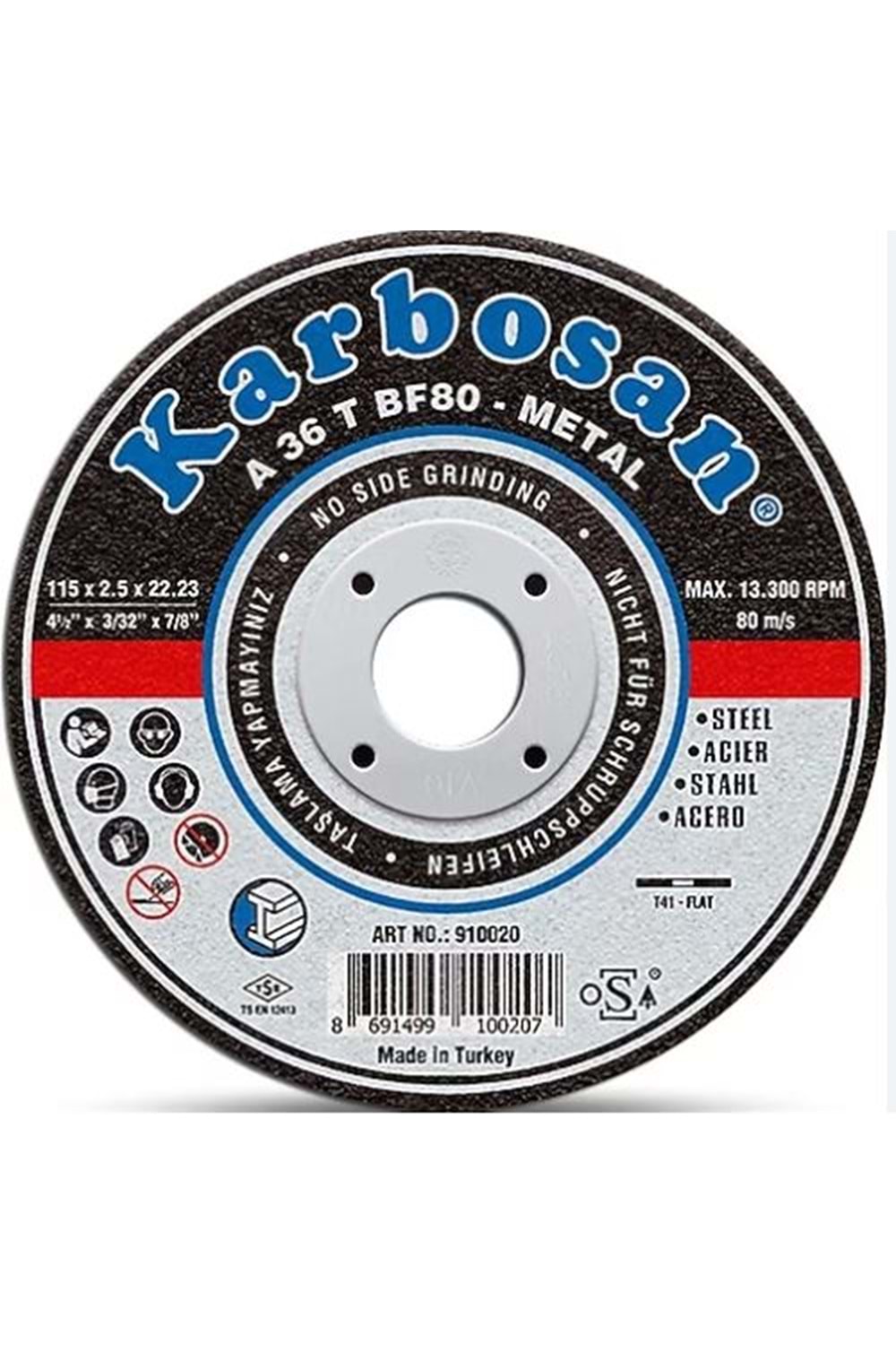 KARBOSAN THİNLİNE METAL KESME DÜZ 115* 1,0 * 22A 54 R BF80