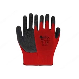 KIRMIZI SİYAH LATEKS ELDİVEN 10 NO ( PK 120-KL288 )