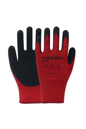 MEŞEM EL480 KIRMIZI LATEX ELDİVEN 1/2