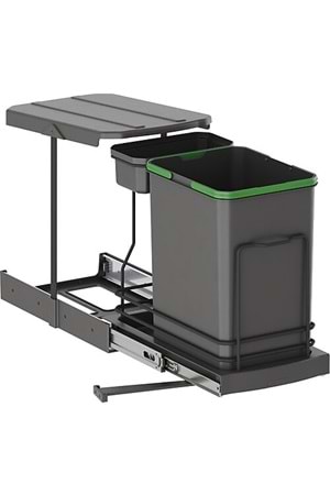 ÇÖP KOVASI RAYLI PLS GÖVDE 16+1 LT GRİ ( PK 1 )