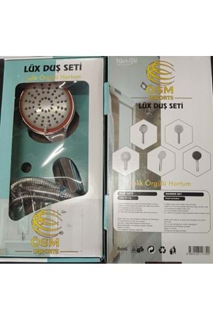 LÜX 1453 İSTANBUL DUŞ SETİ ÇELİK ÖRGÜLÜ ( PK 10 )