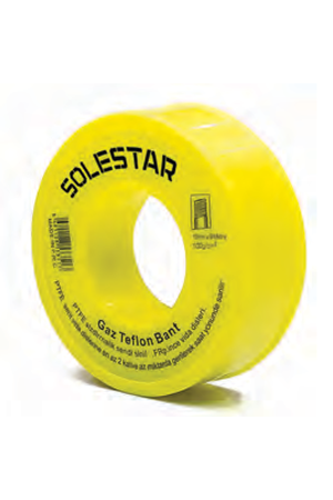 SOLESTAR STR-1072 GAZ TEFLON BANT KÇK.BOY 8MT*12MM 1 KOLİ:1000** FIRSAT ÜRÜNÜ **