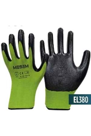 MEŞEM EL380 ORJİNAL ELDİVEN YEŞİL SİYAH 1/2 ( PK 12 - KL240 )
