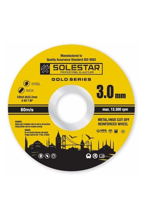 SOLESTAR STR-2022 METAL KESİCİ TAŞ-115X3.0X22 MM 1 KOLİ: 400 AD