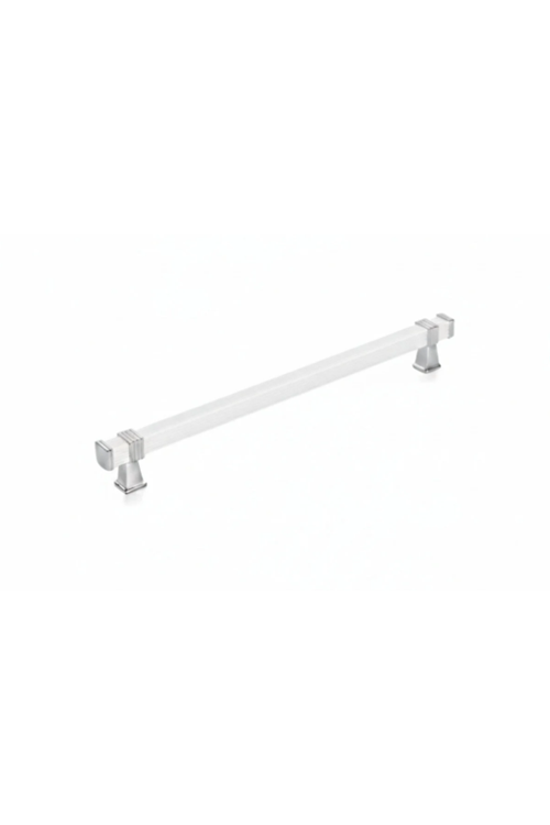 KARE YÜZÜKLÜ KULP KROM/BEYAZ 160 MM ( PK 100 )