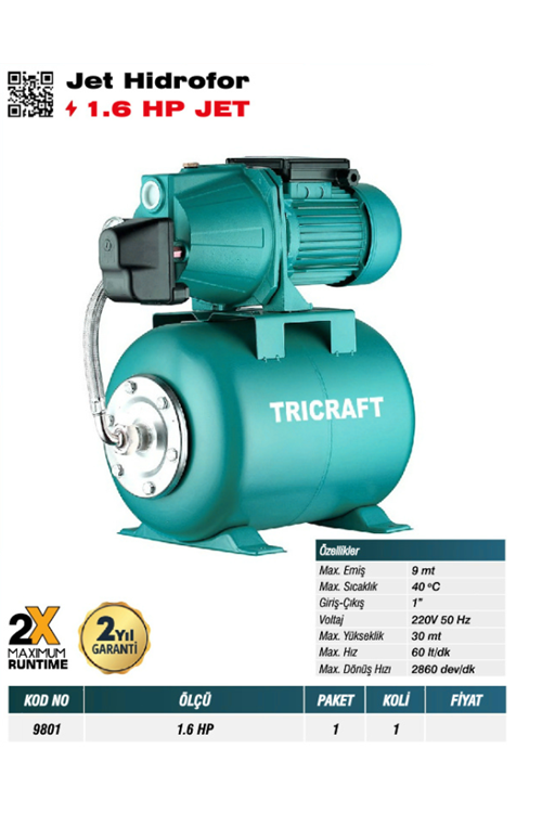 TRİCRAFT 9801 JET HİDROFOR1.6 HP (PK 1)