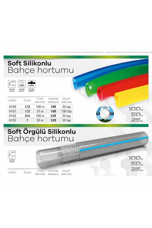 MADE SOFT SİLİKONLU BAHÇE HORTUMU 3/4