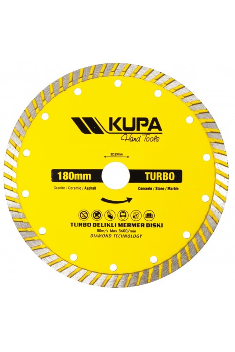 KUPA TURBO ELMAS TESTERE 180 MM